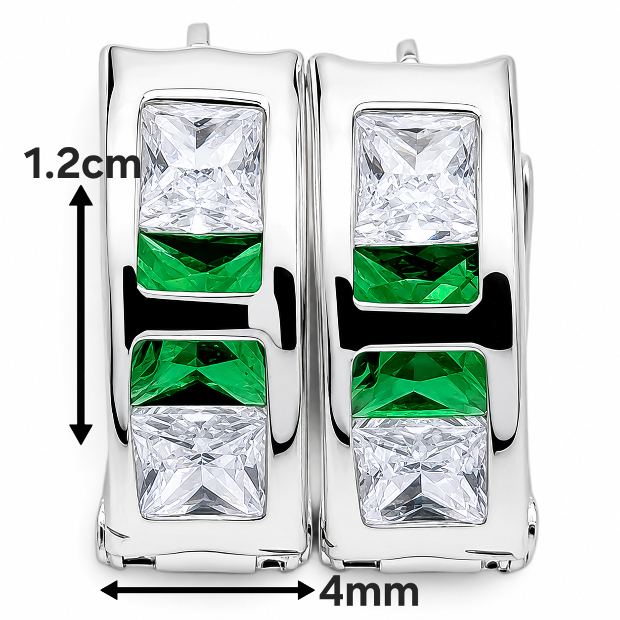 Hugguies Zirconia Verde Plata Ley 925