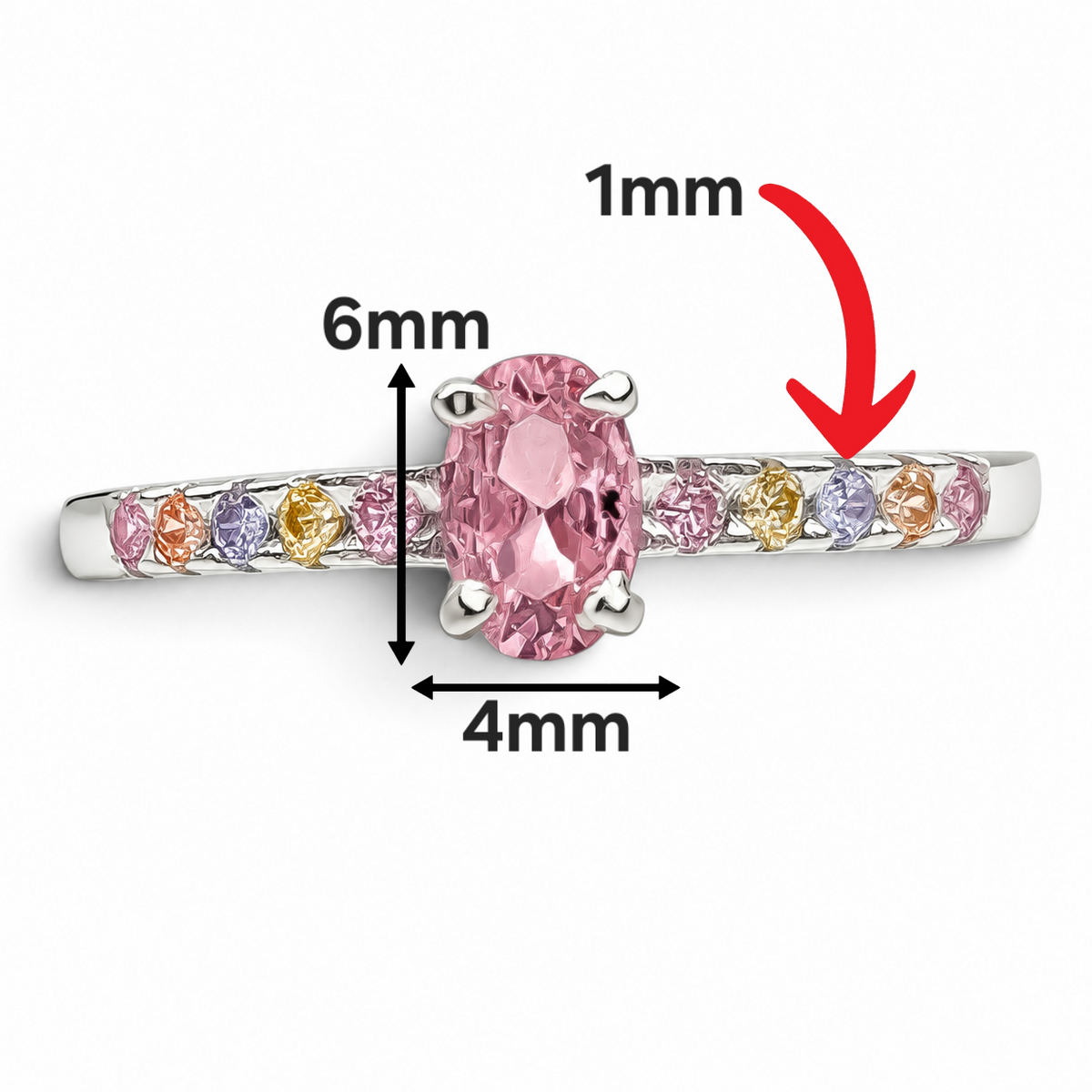 Anillo Rosa Zirconia Plata Ley 925