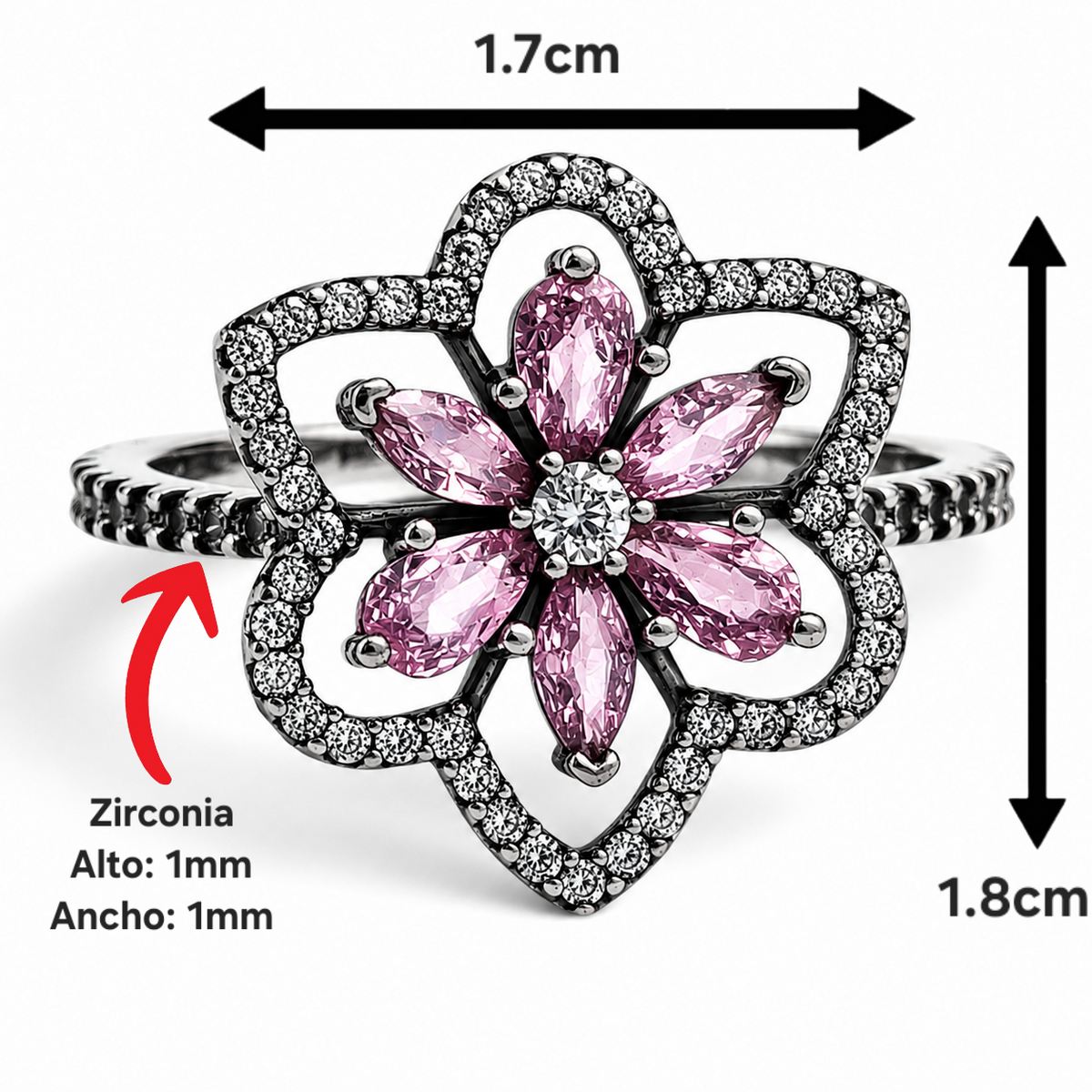 Anillo Flor Rosa Pan