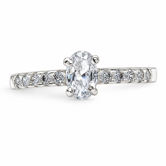 Anillo Blanca Zirconia Plata Ley 925