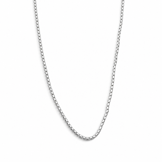 Cadena Cubito 1mm Plata Ley 925