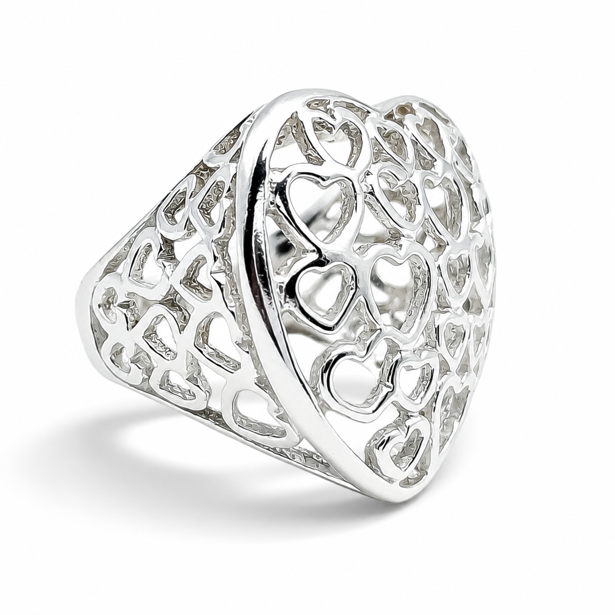 Anillo Corazon Bombeado Plata Ley 925