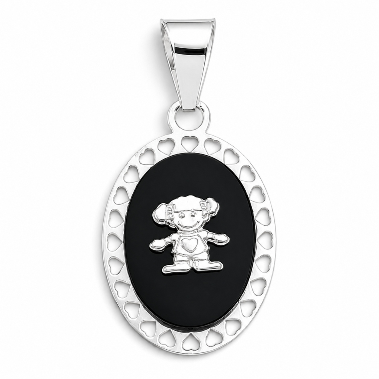 Dije Oscuro Niña Plata Ley 925