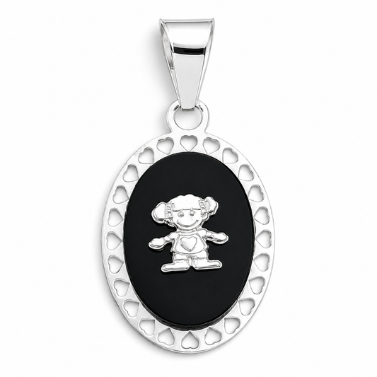 Dije Oscuro Niña Plata Ley 925