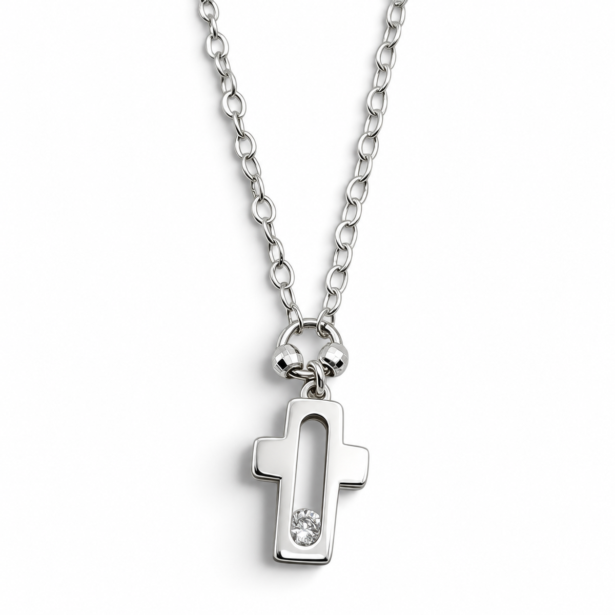 Collar Cruz Plata Ley 925