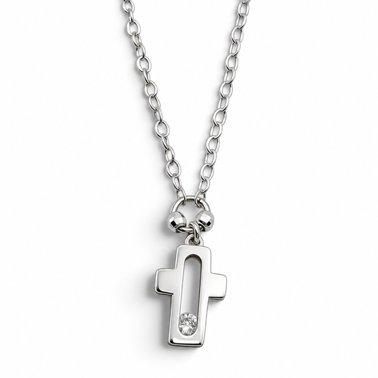 Collar Cruz Plata Ley 925
