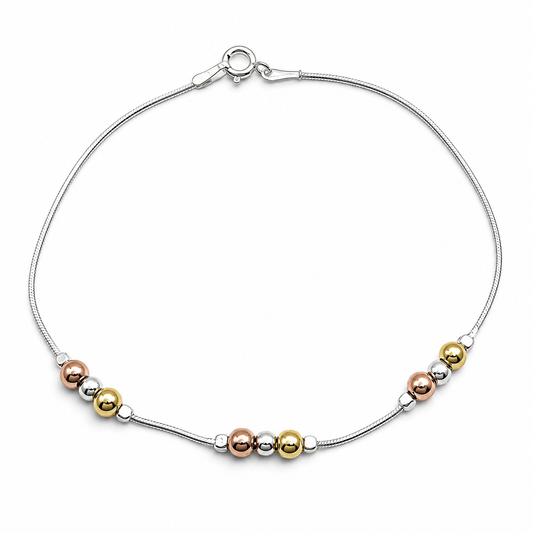 Pulsera Tricolor Plata Ley 925