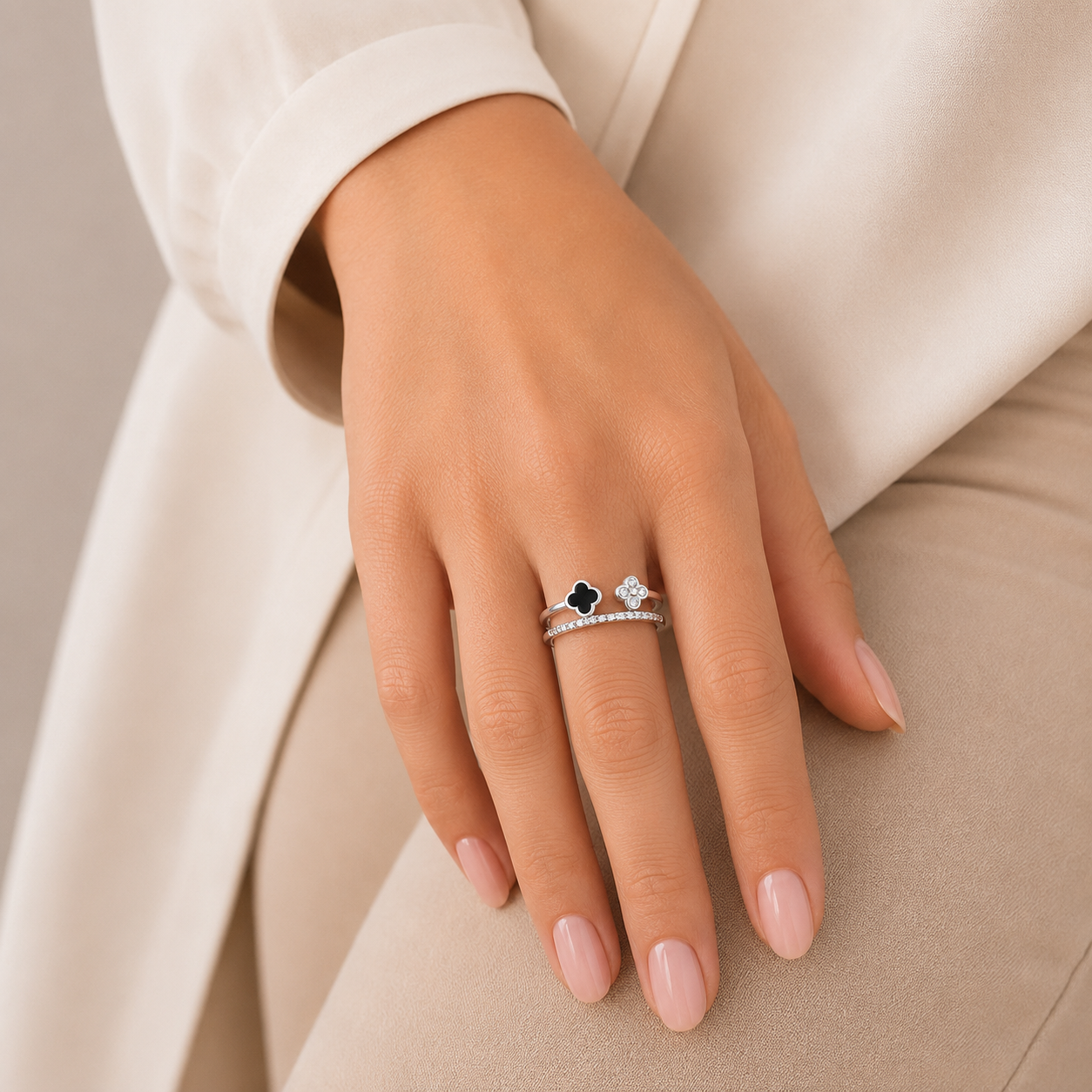 Anillo Negro Van Plata Ley 925