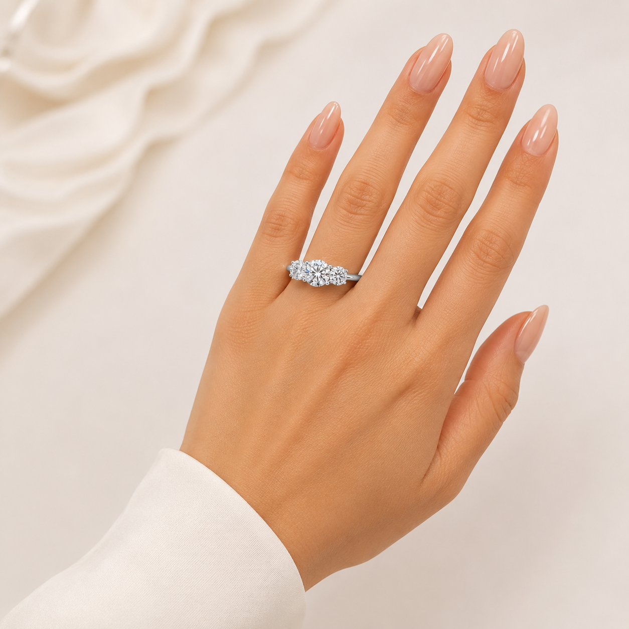 Anillo 3 Zirconias Plata Ley 925
