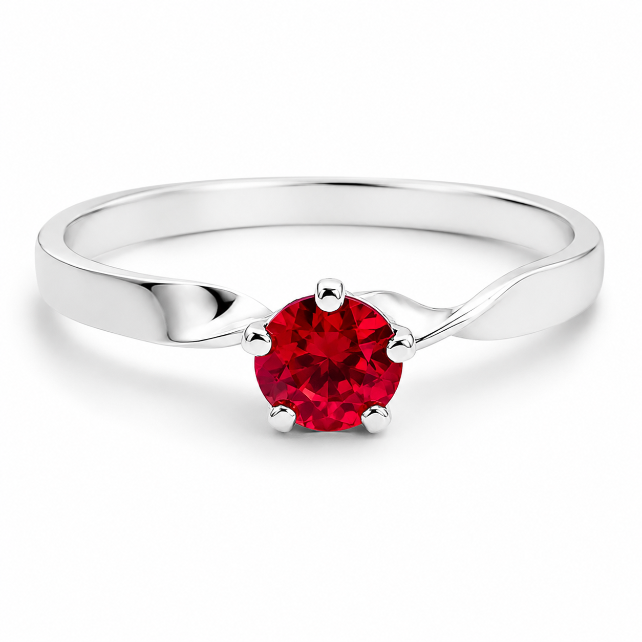 Anillo Solitario Rojo