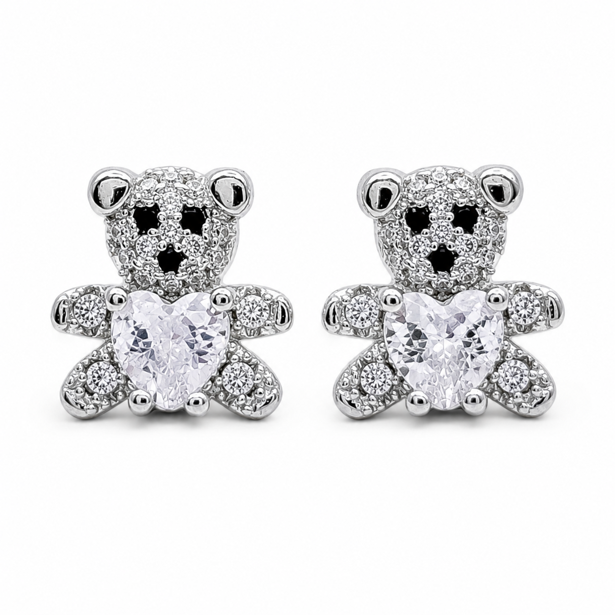 Arete Osito Zirconia Plata Ley 925