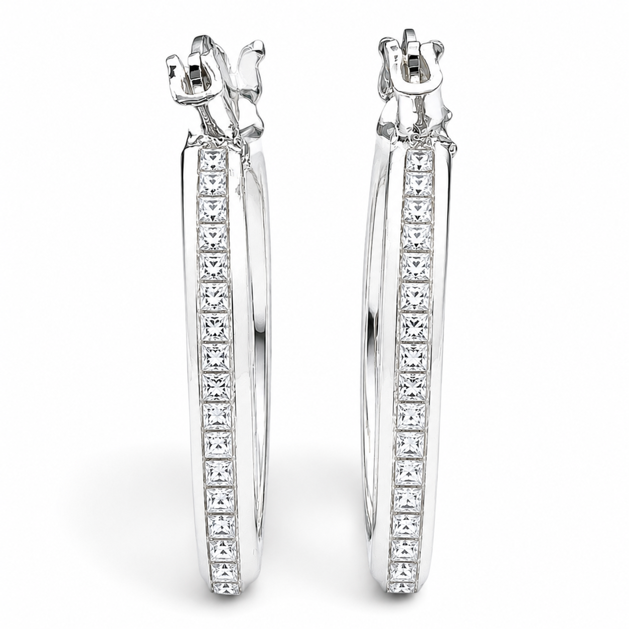 Arracada Blanca Zirconia Plata Ley 925