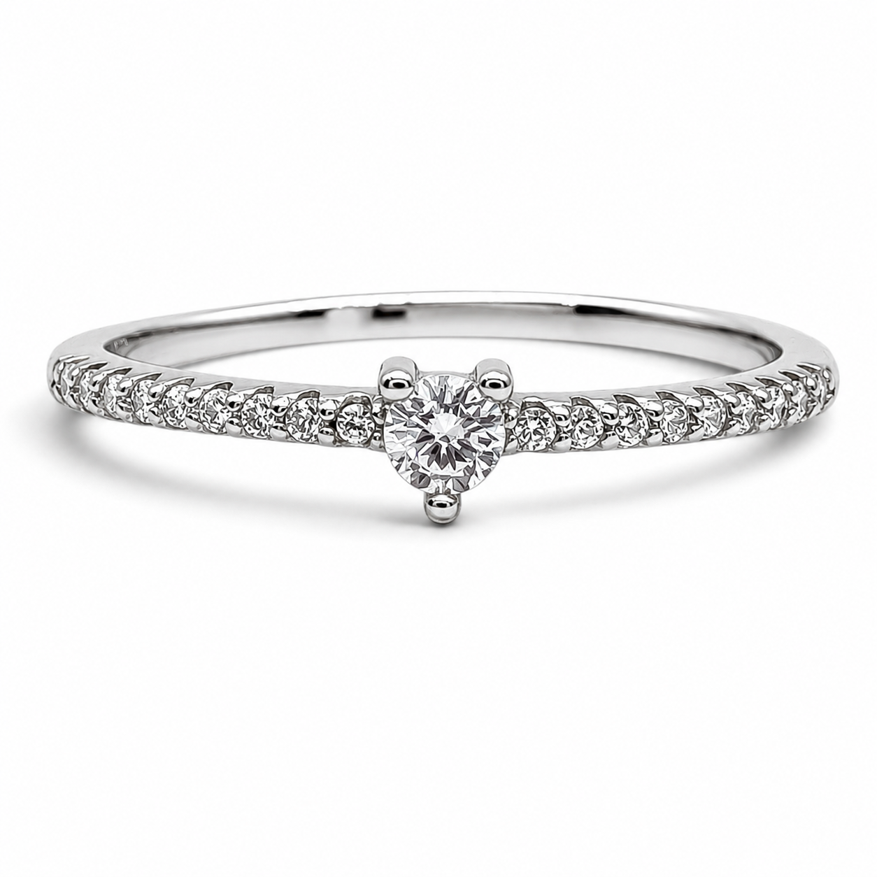 Anillo Zirconia Chica Plata Ley 925