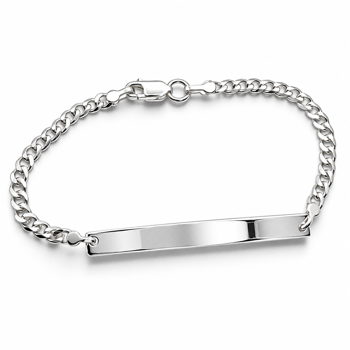 Esclava Cubana Lisa 3mm Plata Ley 925