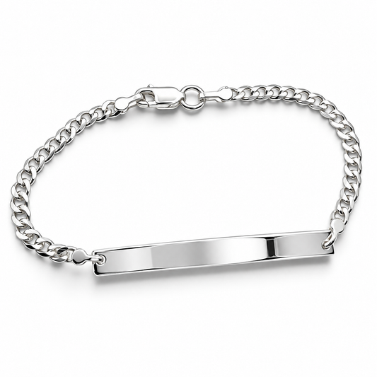 Esclava Cubana Lisa 3mm Plata Ley 925