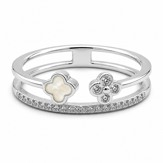 Anillo Blanco Van Plata Ley 925