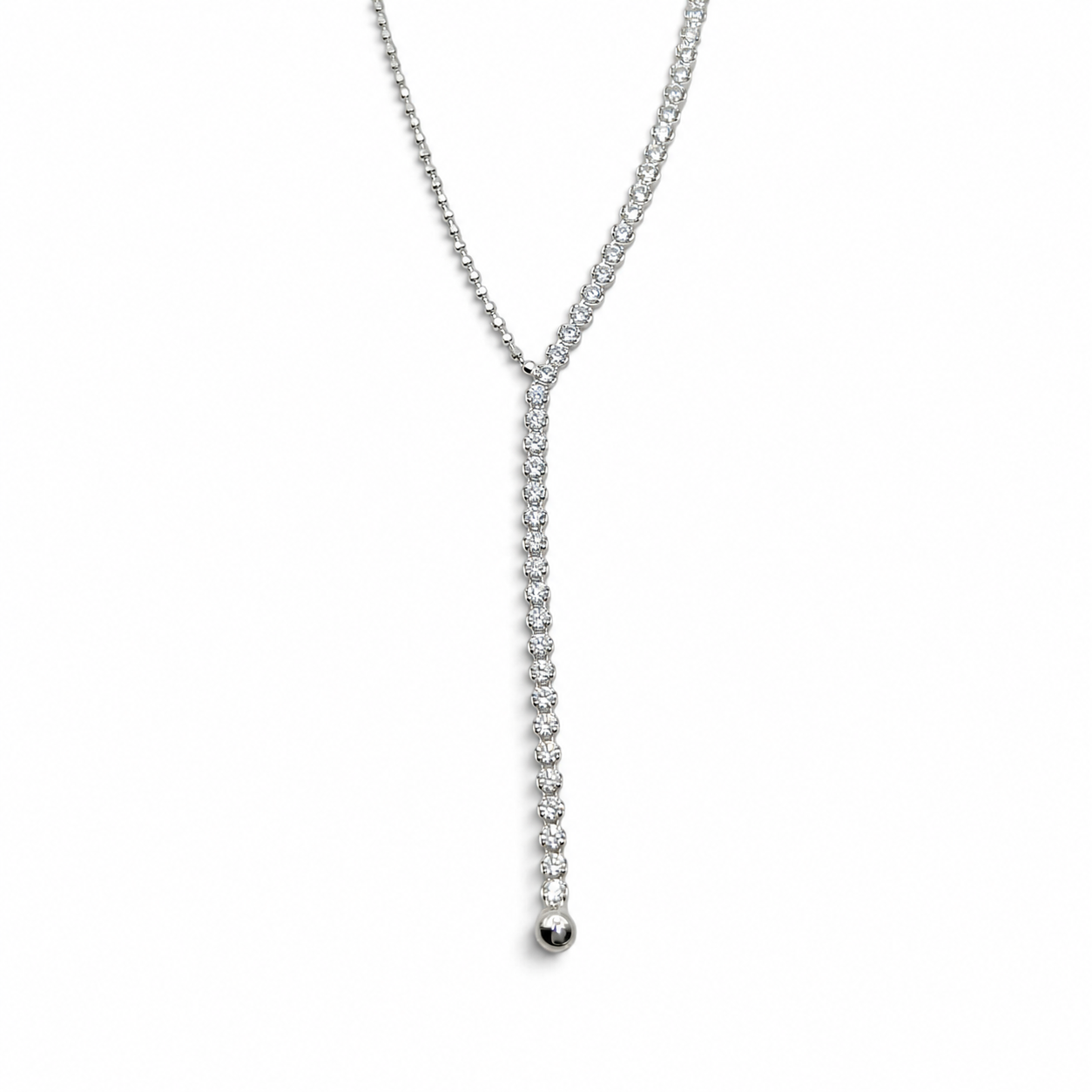 Cadena Bolita Zirconia 2mm Plata Ley 925