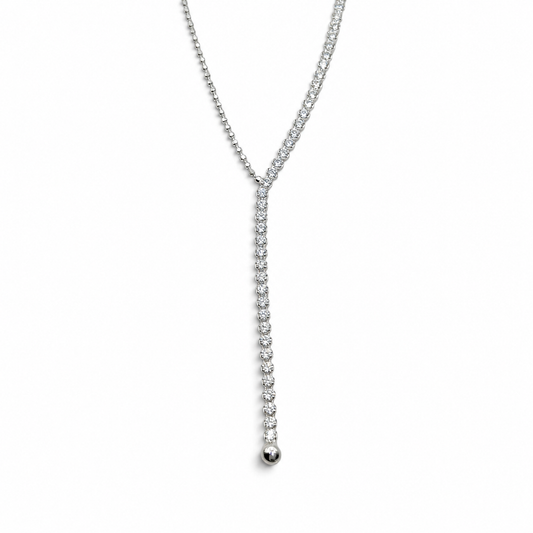 Cadena Bolita Zirconia 2mm Plata Ley 925