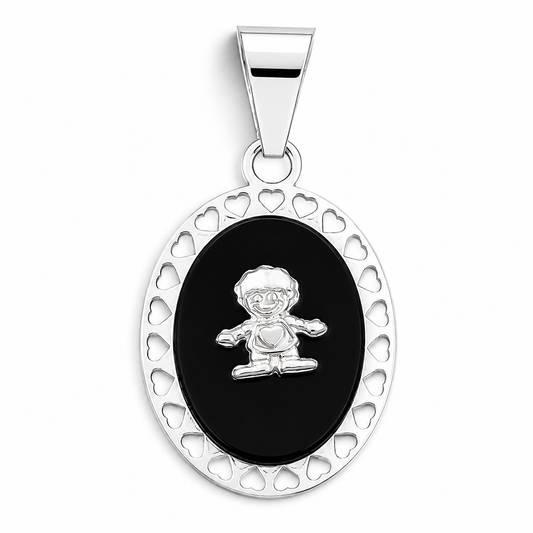 Dije Oscuro Niño Plata Ley 925