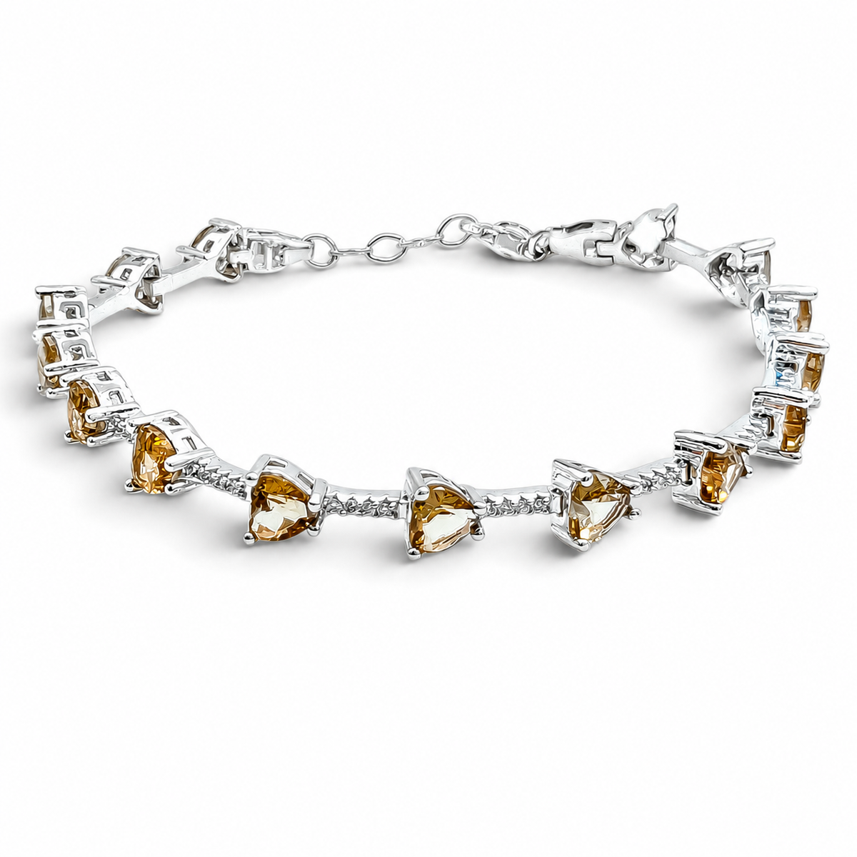 Pulsera Corazones Chicos Zultanita Plata Ley 925