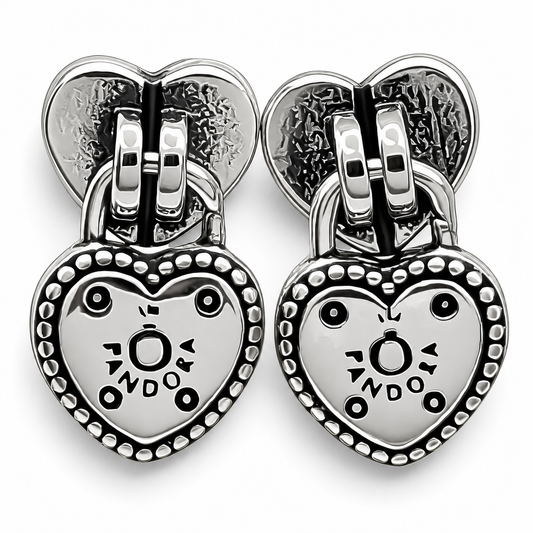 Arete Corazon Candado Pan Plata Ley 925