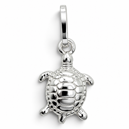 Dije Tortuga Blanco Plata Ley 925