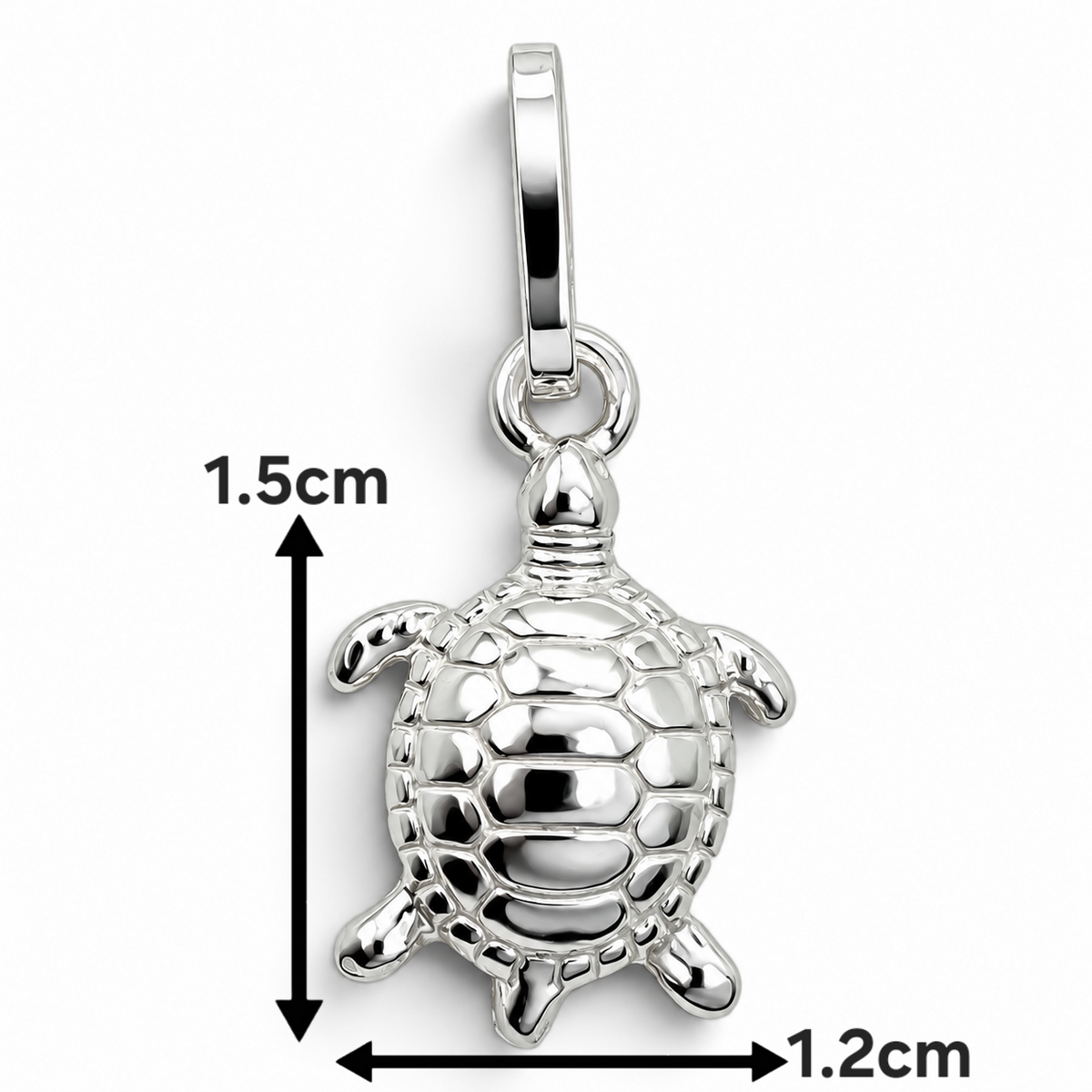 Dije Tortuga Blanco Plata Ley 925