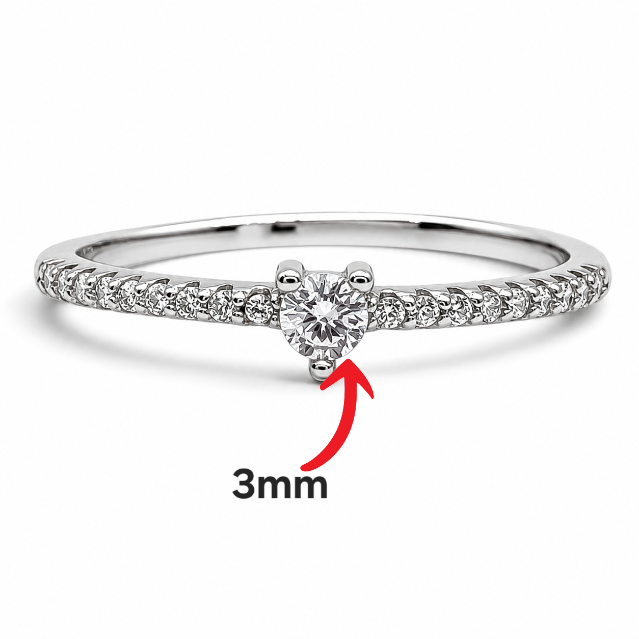 Anillo Zirconia Chica Plata Ley 925