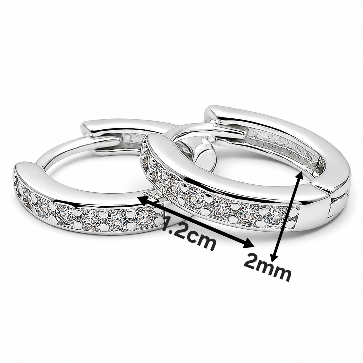 Hugguies Zirconias Plata Ley 925