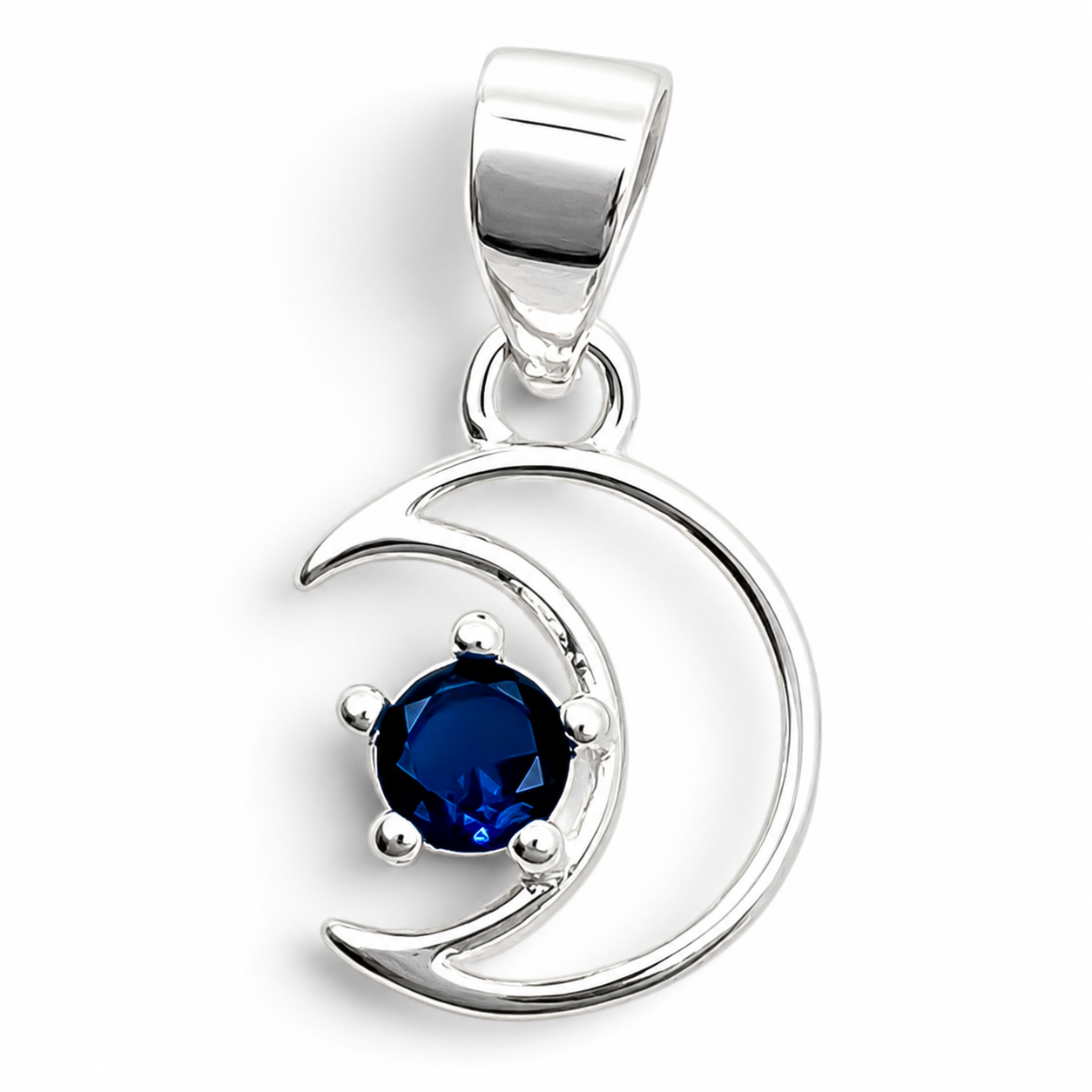 Dije Luna Estrellita Azul Plata Ley 925