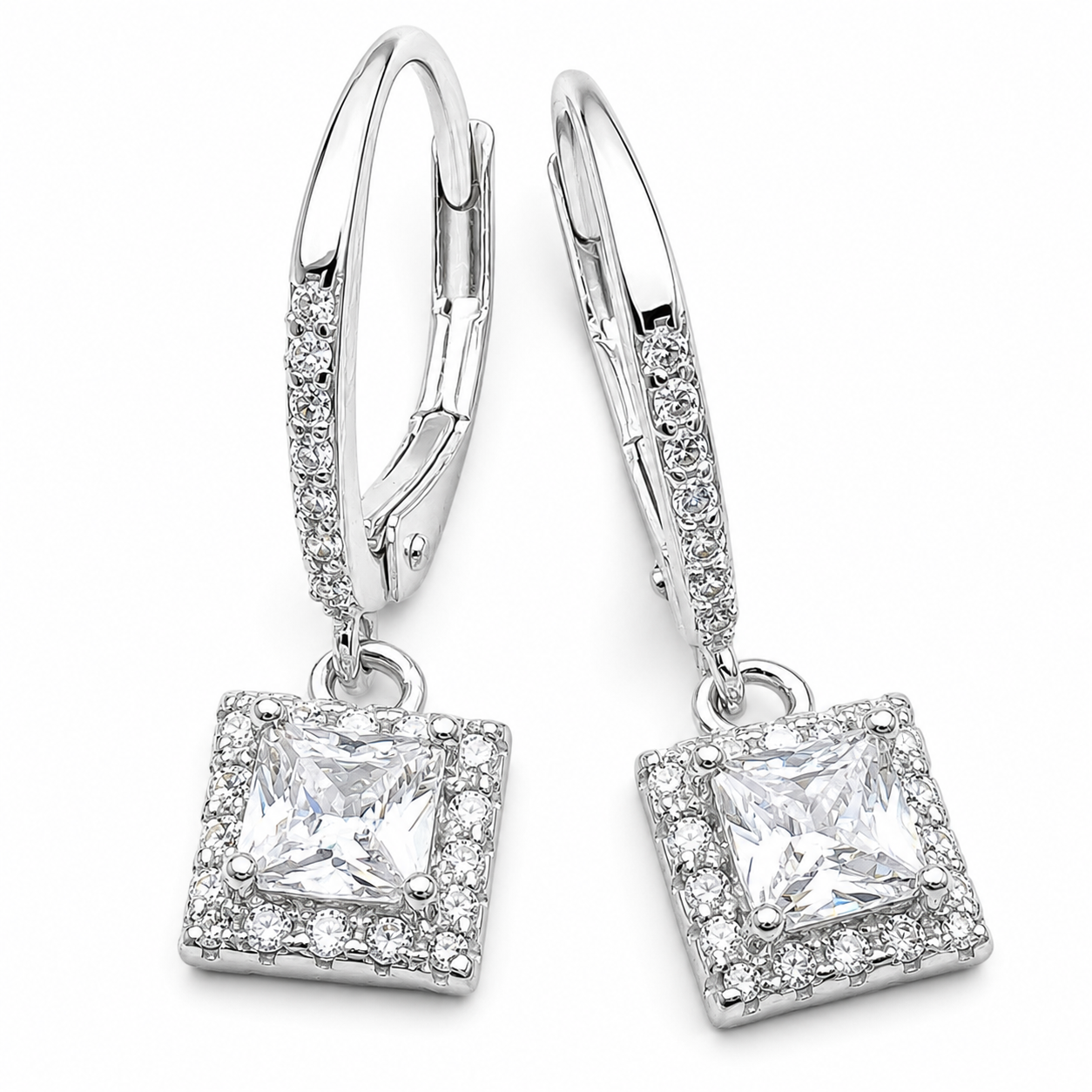 Hugguies Zirconia Cuadro Plata Ley 925