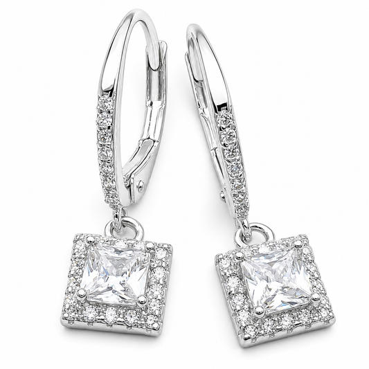 Hugguies Zirconia Cuadro Plata Ley 925