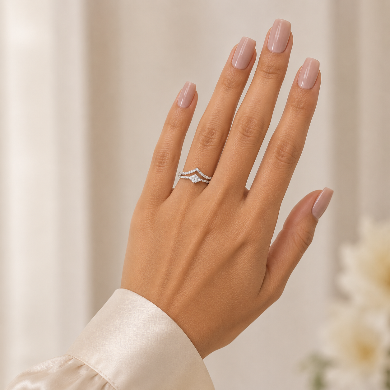 Anillo Zirconia Pico Plata Ley 925
