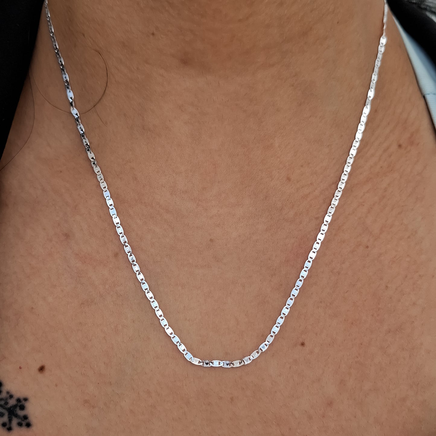 Cadena Corazon Planchada 2mm Plata Ley 925