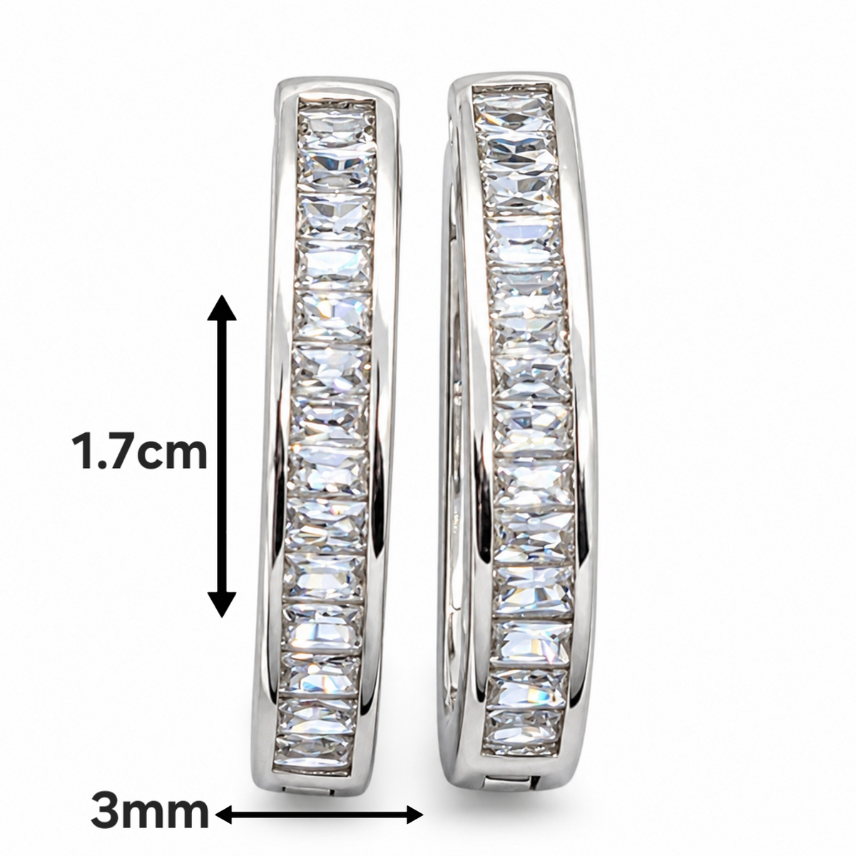 Hugguies Zirconias Plata Ley 925
