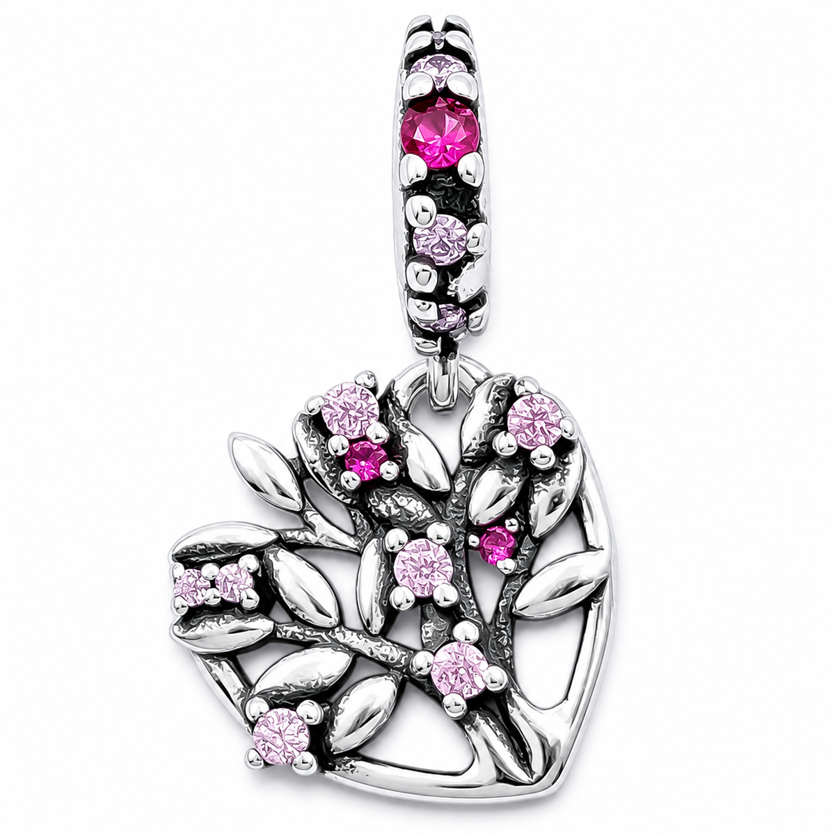 Charm Corazon Arbol Zirconia Plata Ley 925