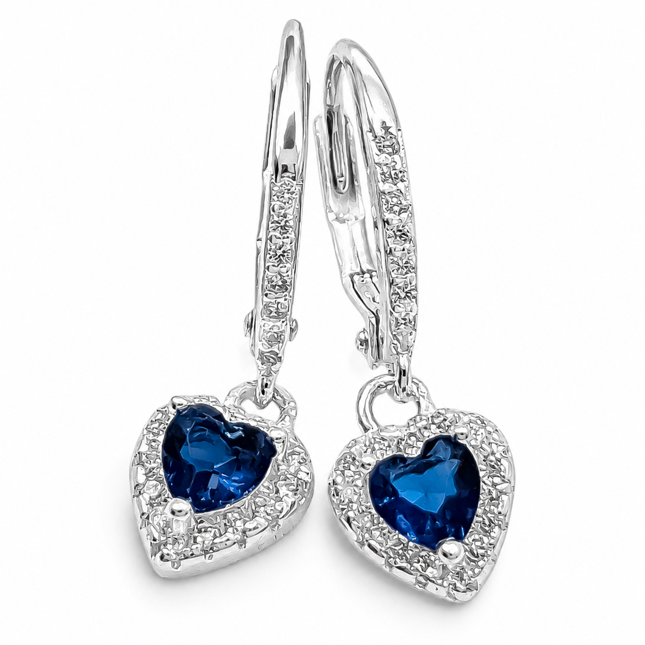 Hugguies Corazon Azul Plata Ley 925