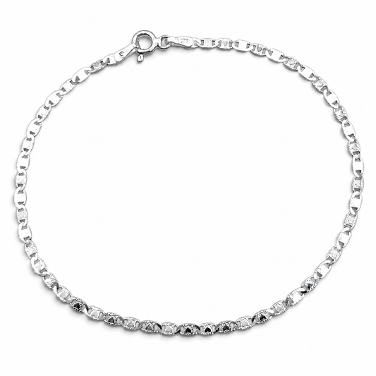 Pulsera Corazon Planchada Plata Ley 925