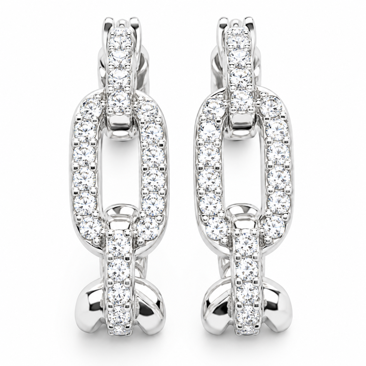 Hugguie Zirconia Eslabon Plata Ley 925