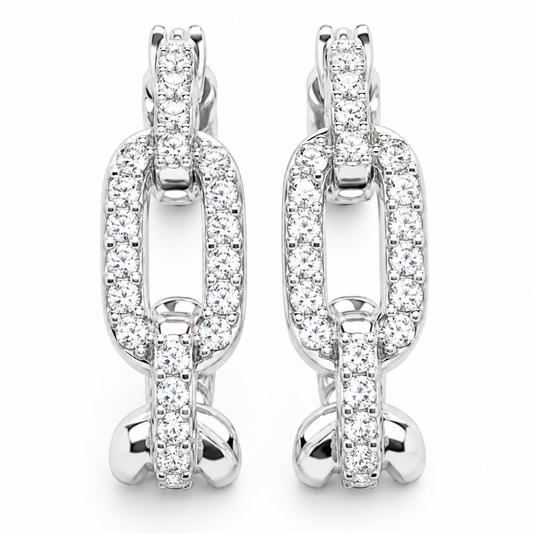 Hugguie Zirconia Eslabon Plata Ley 925