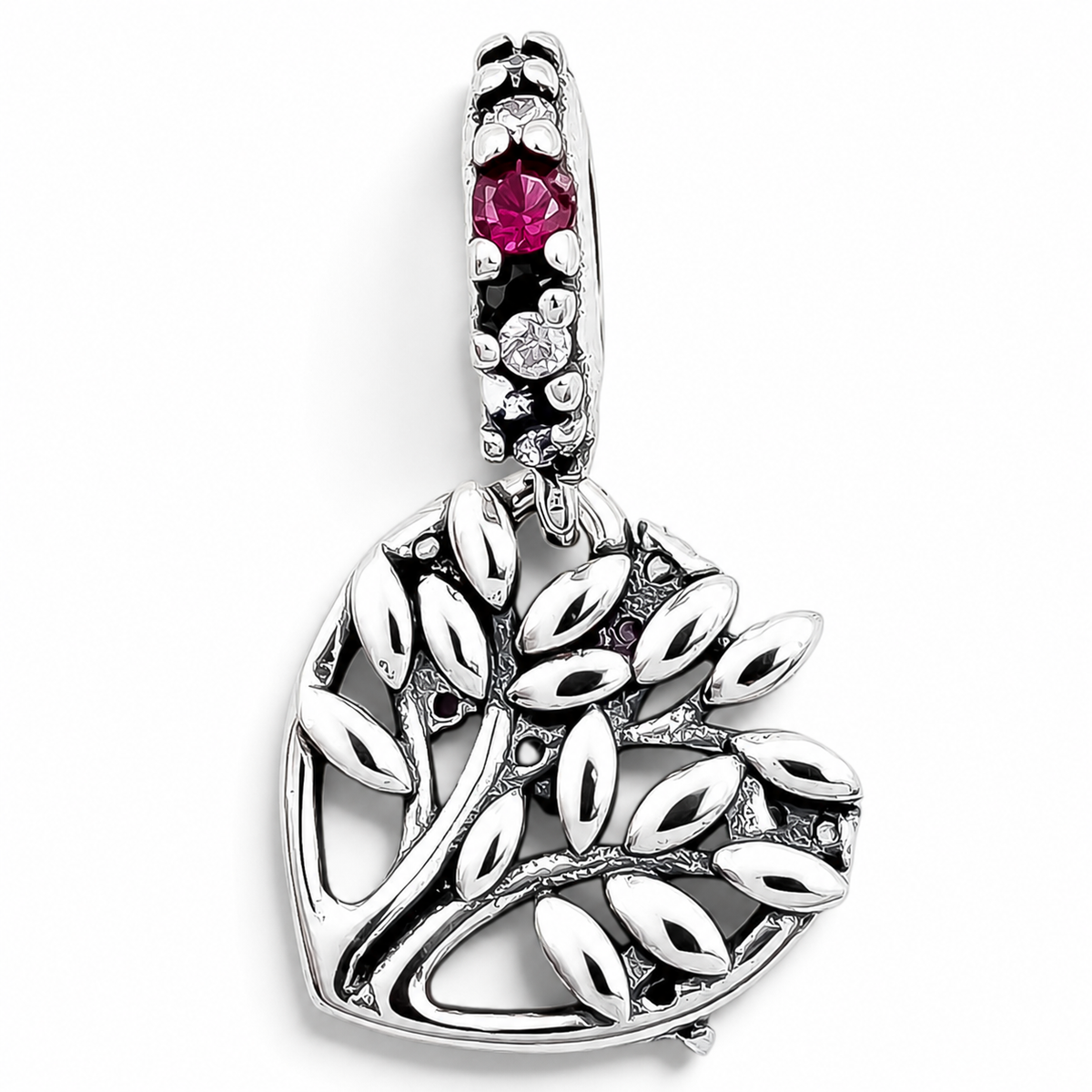 Charm Corazon Arbol Zirconia Plata Ley 925