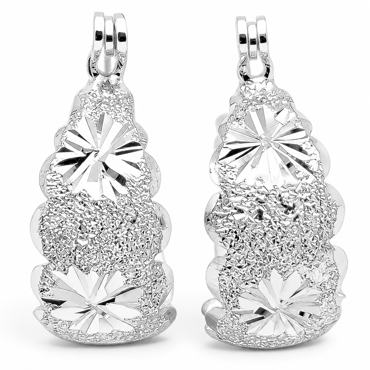 Arracada Arenada Plata Ley 925