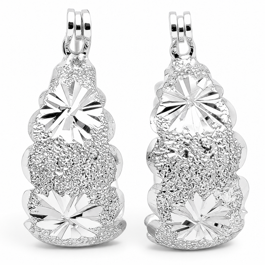 Arracada Arenada Plata Ley 925