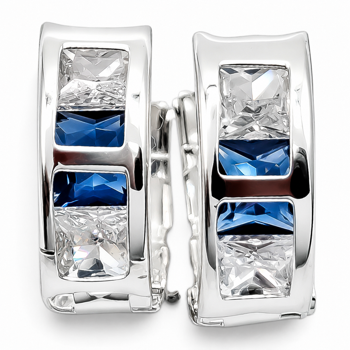 Hugguies Zirconia Azul Plata Ley 925