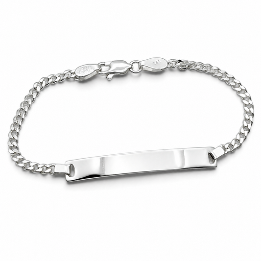 Esclava Cubana Lisa 3mm Plata Ley 925
