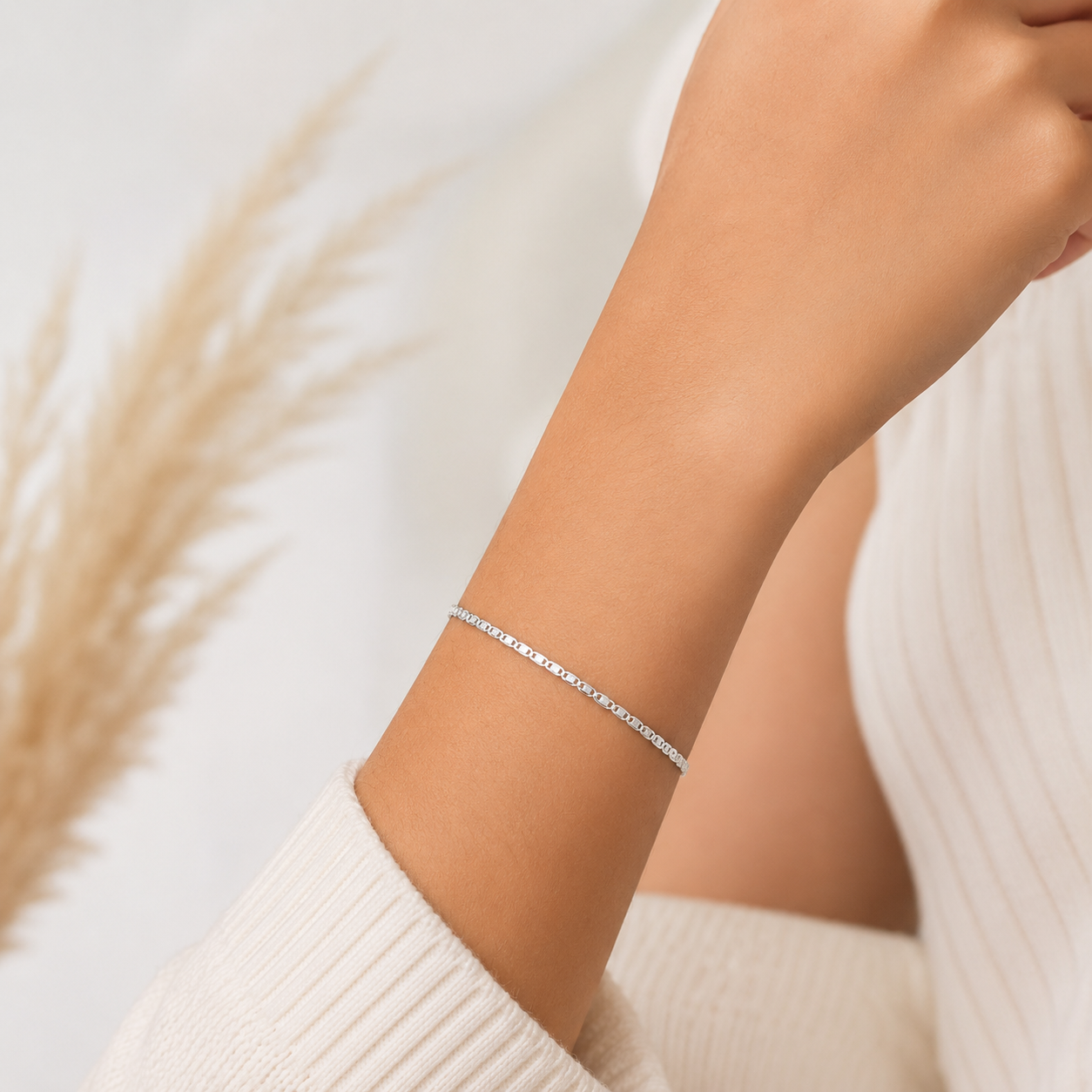 Pulsera Corazon Planchada Plata Ley 925