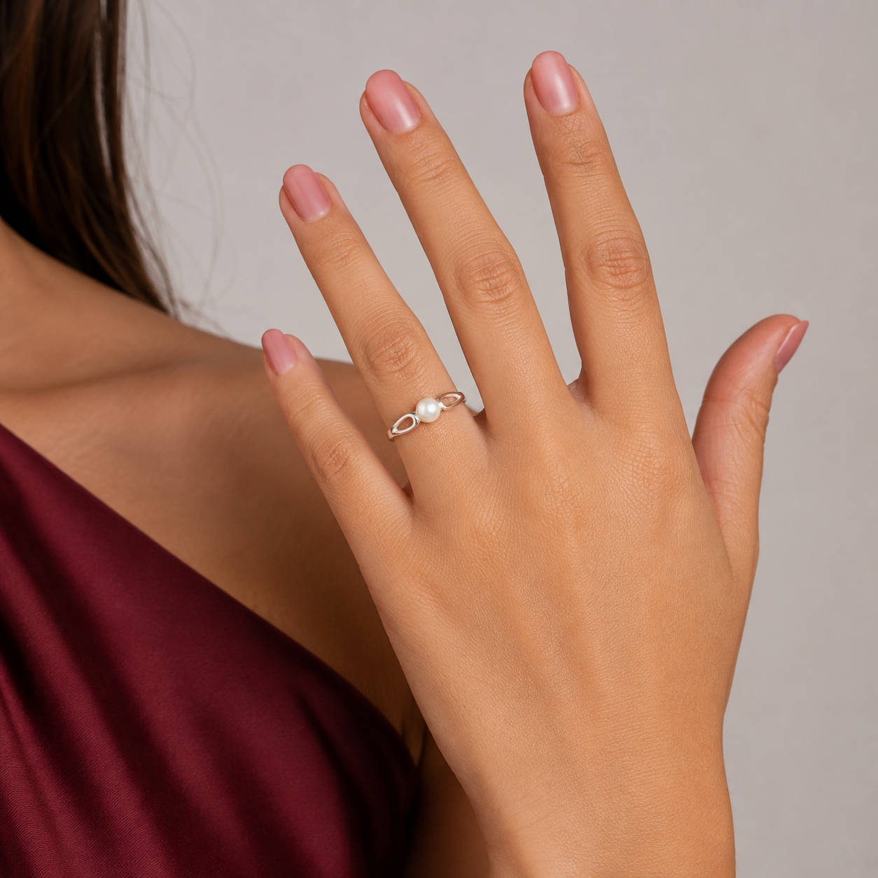 Anillo Perla Plata Ley 925