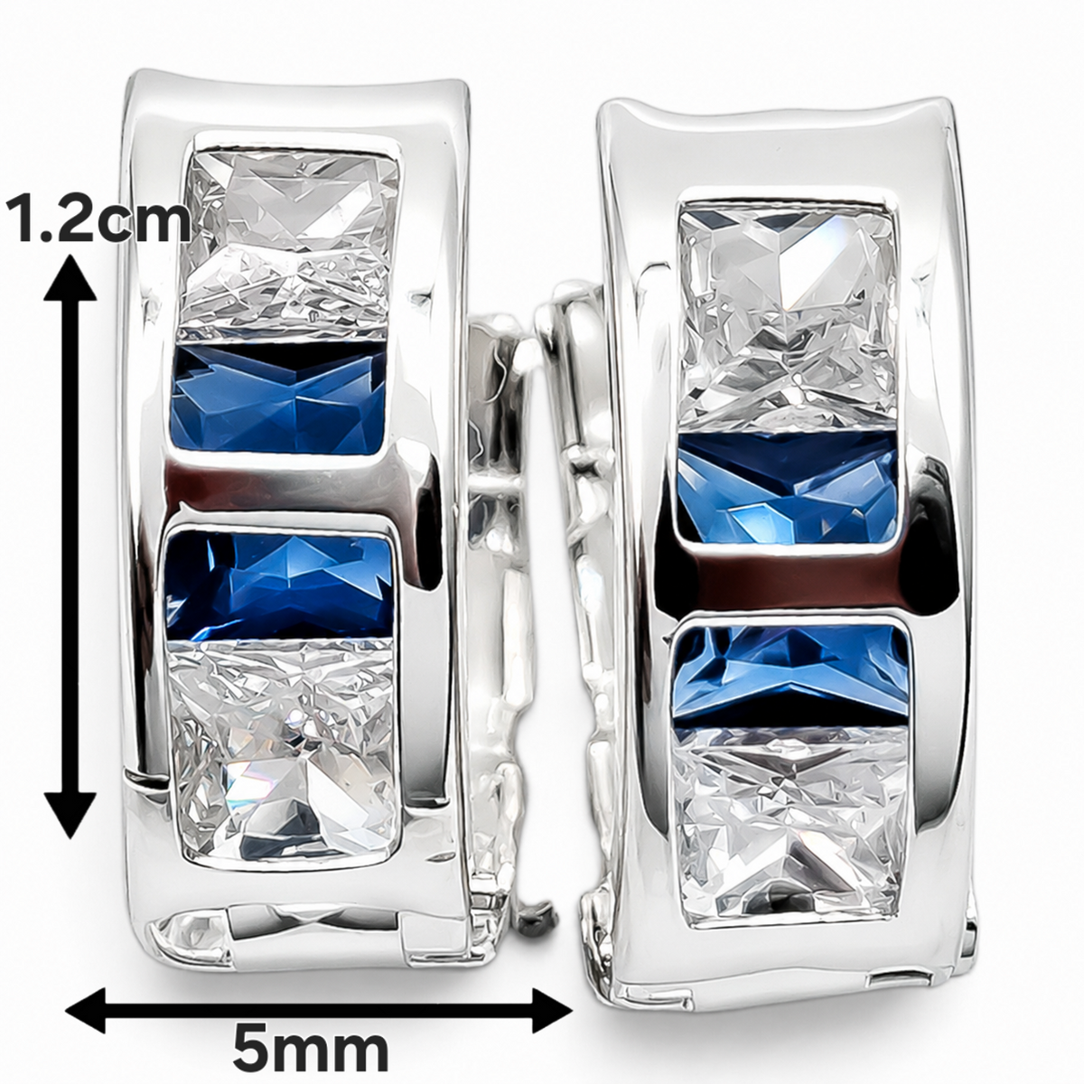 Hugguies Zirconia Azul Plata Ley 925