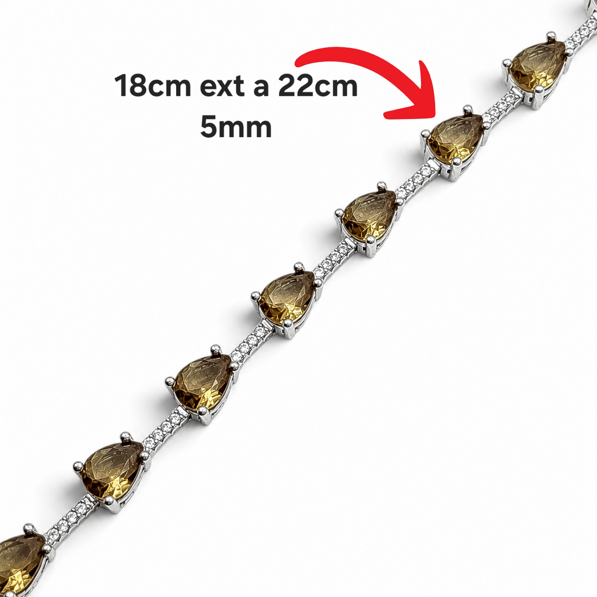 Pulsera Gotita Zultanita Plata Ley 925
