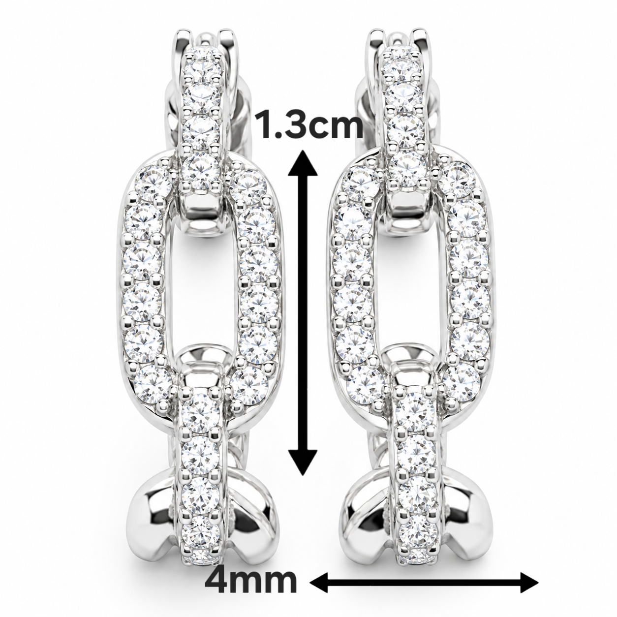 Hugguie Zirconia Eslabon Plata Ley 925